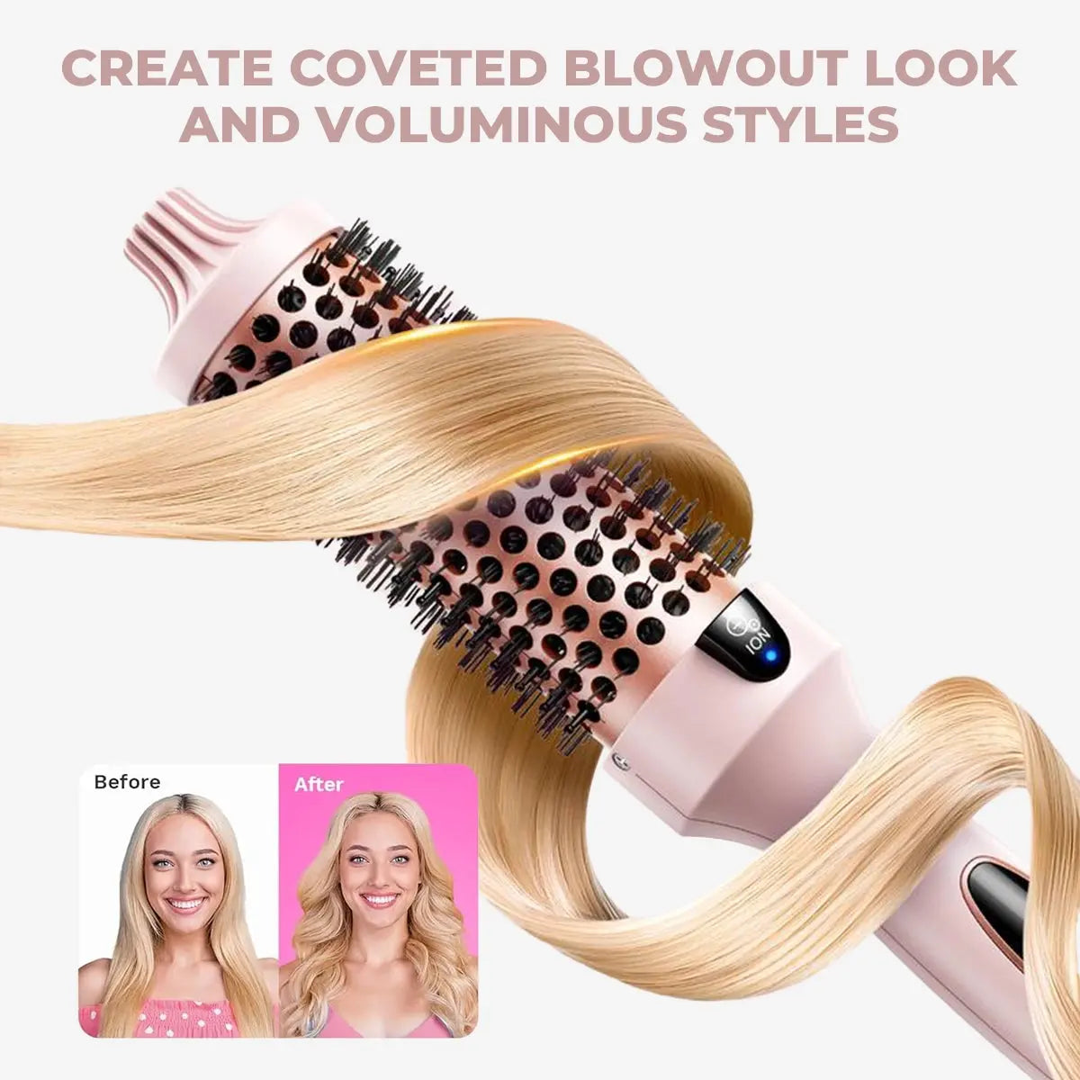 3-in-1 Pro Negative Ion Two PTC Heaters Thermal Brush Luxiz™️