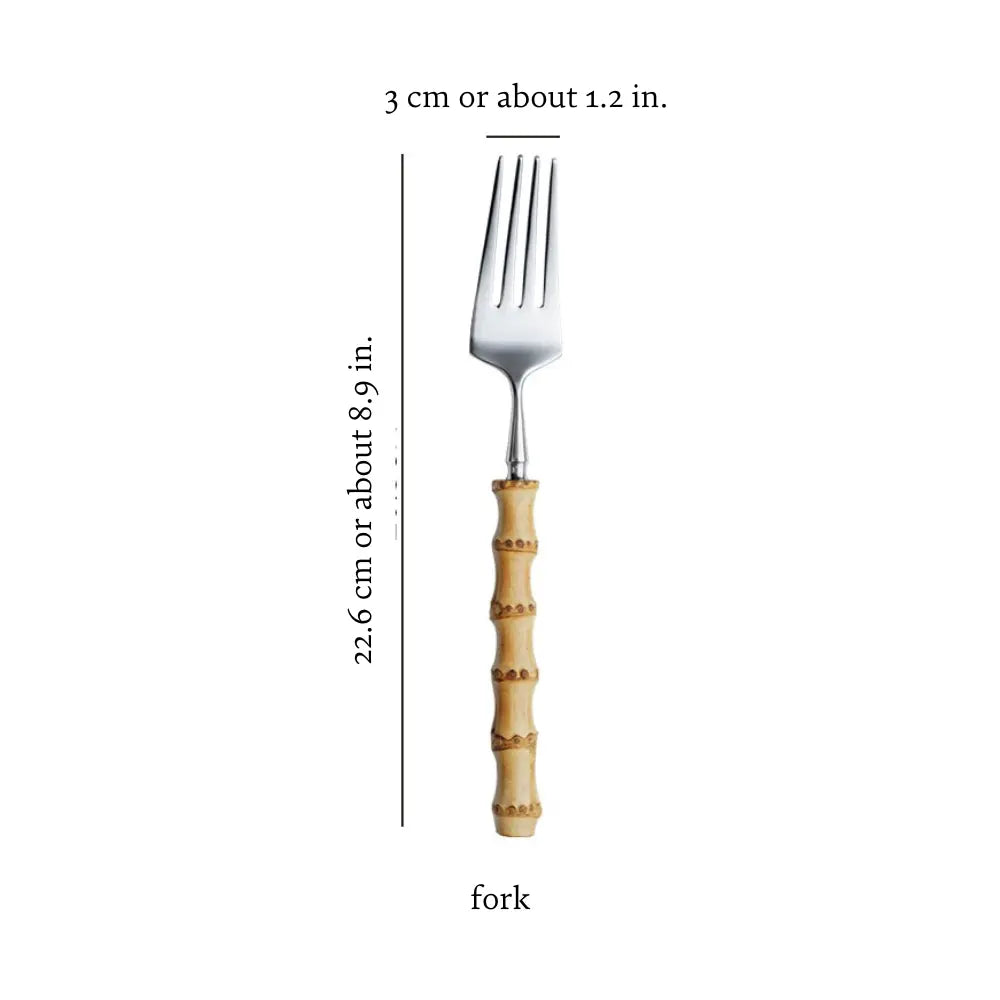 Natural Bamboo Flatware Set Luxiz™️