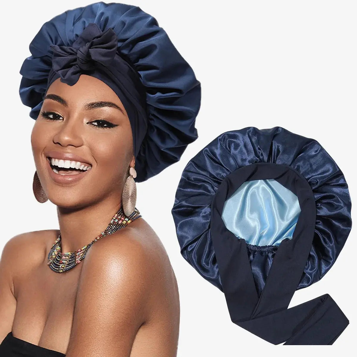 Double Layered Silk Satin hair cap IUI BEAUTY