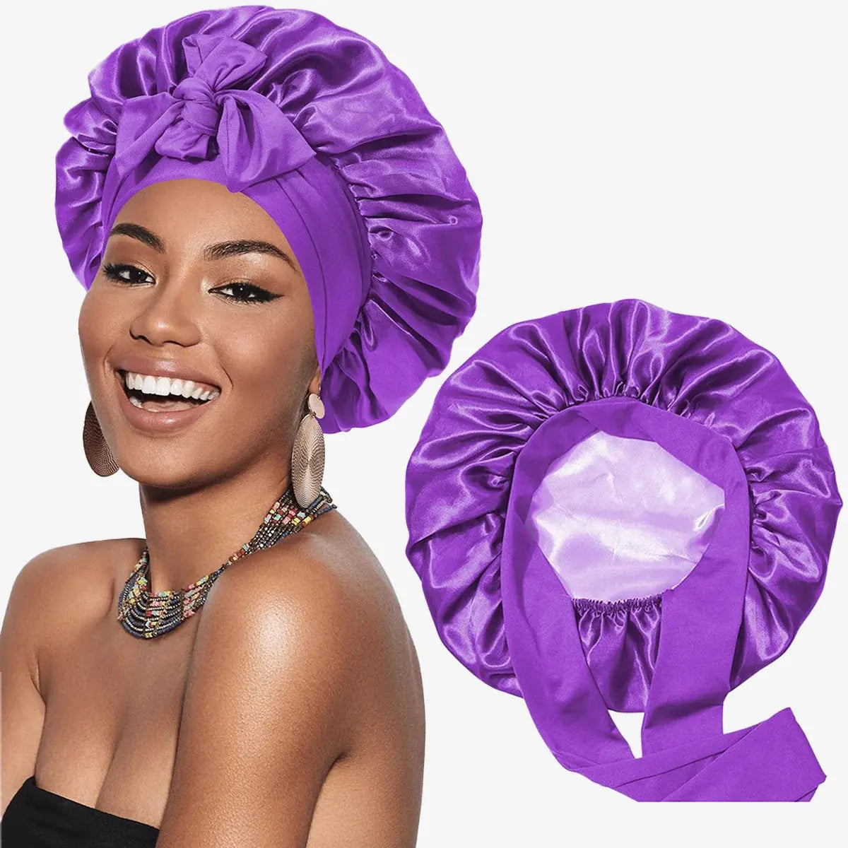 Double Layered Silk Satin hair cap IUI BEAUTY