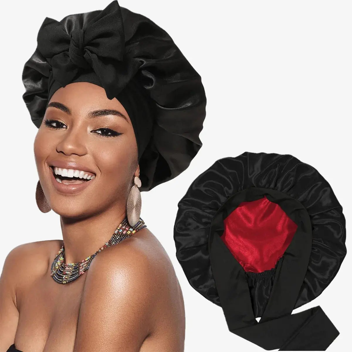 Double Layered Silk Satin hair cap IUI BEAUTY