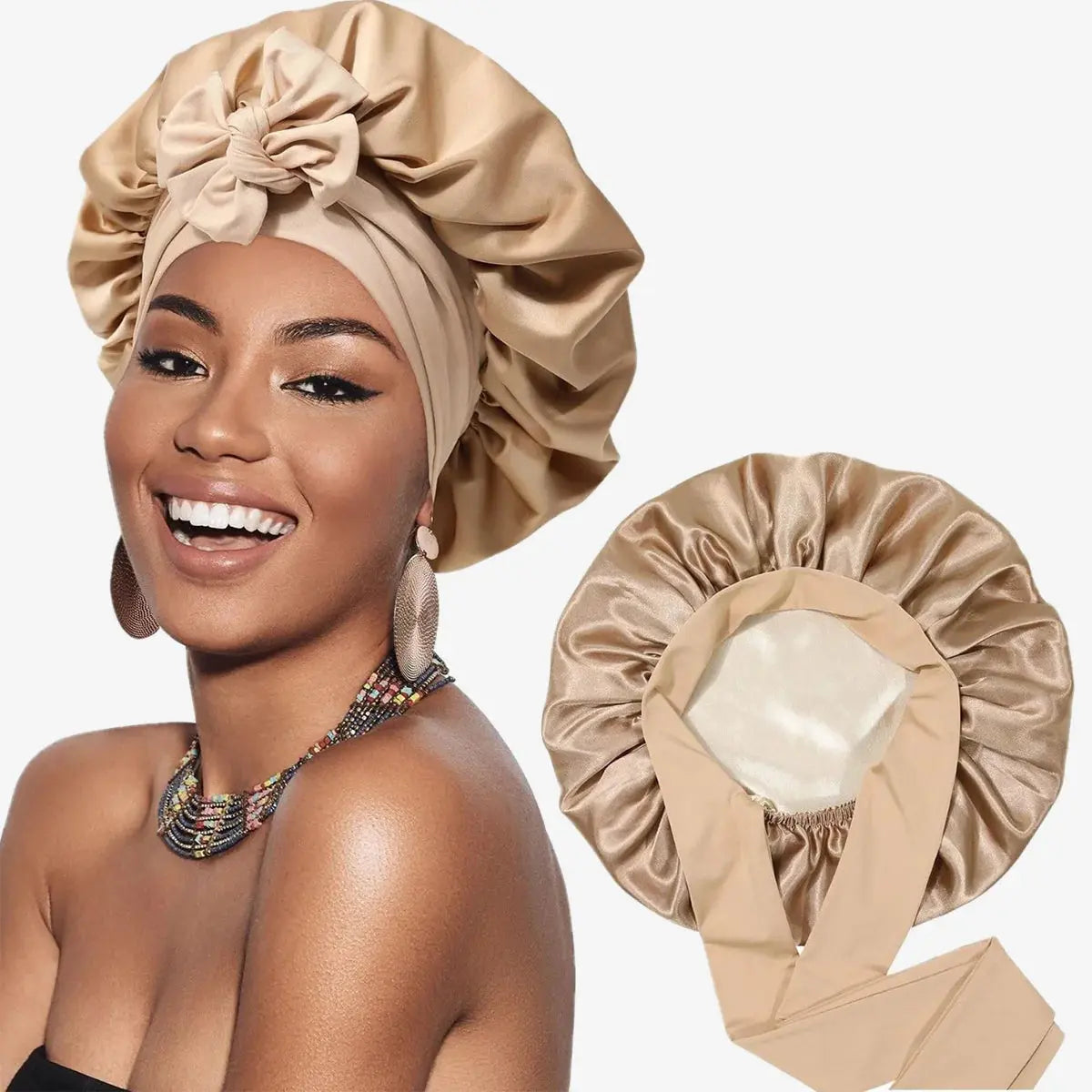 Double Layered Silk Satin hair cap IUI BEAUTY