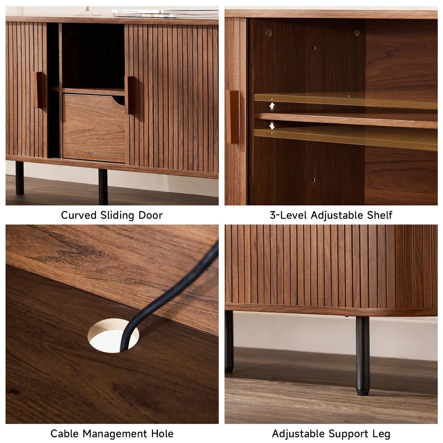 69" TV Stand w/ Power Outlet