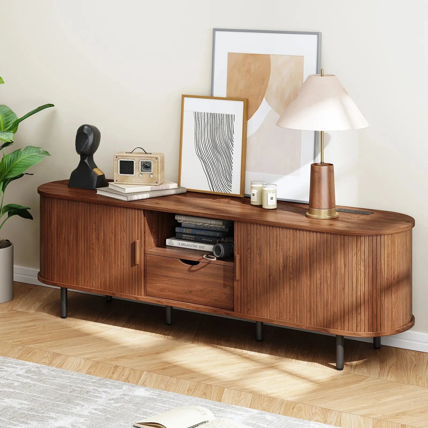 69" TV Stand w/ Power Outlet