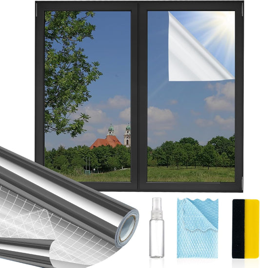 Window Privacy Film - UV Sun Blocking, Heat Control 17.5 x 78.74 Inches