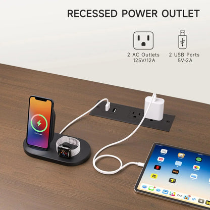 Luxiz 63" TV Stand with Power Outlet